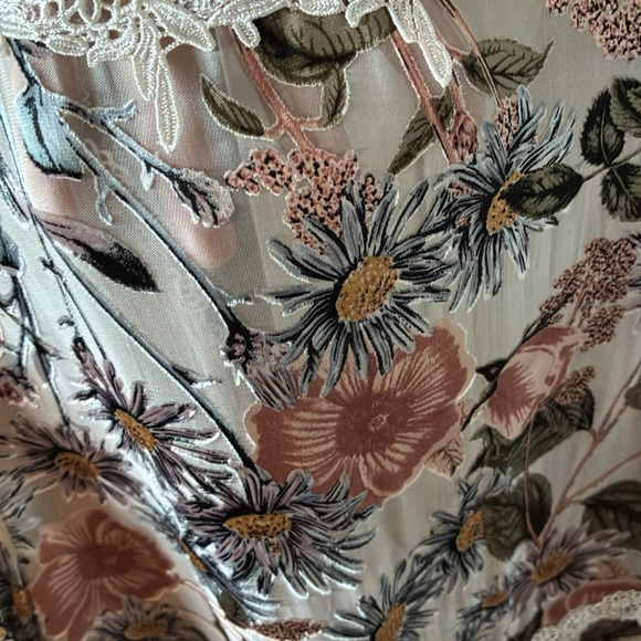 For Love and Lemons sz S Floral Lace Trim Women's Tunic Top Mini Dress euc - Picture 13 of 13